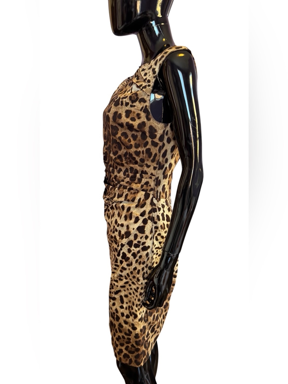 Dolce&Gabbana silk Leopard Print Sleeveless Sheath Dress - Brown IT 46 - Picture 2 of 14